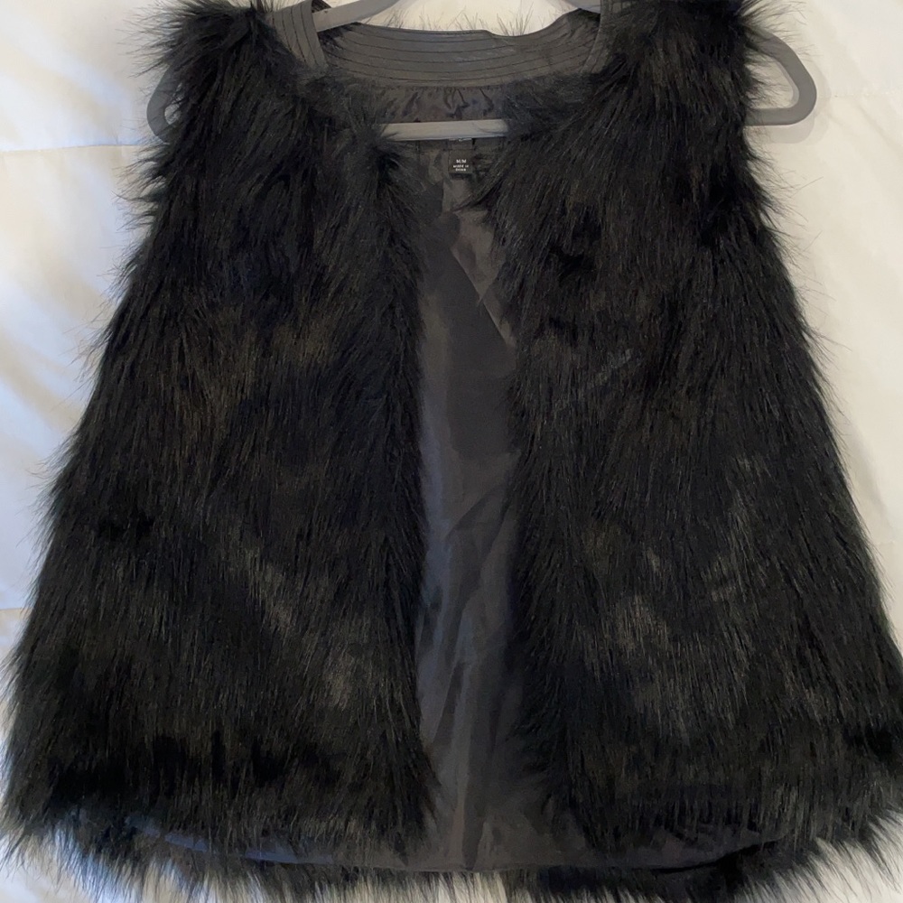 Black Fur Vest